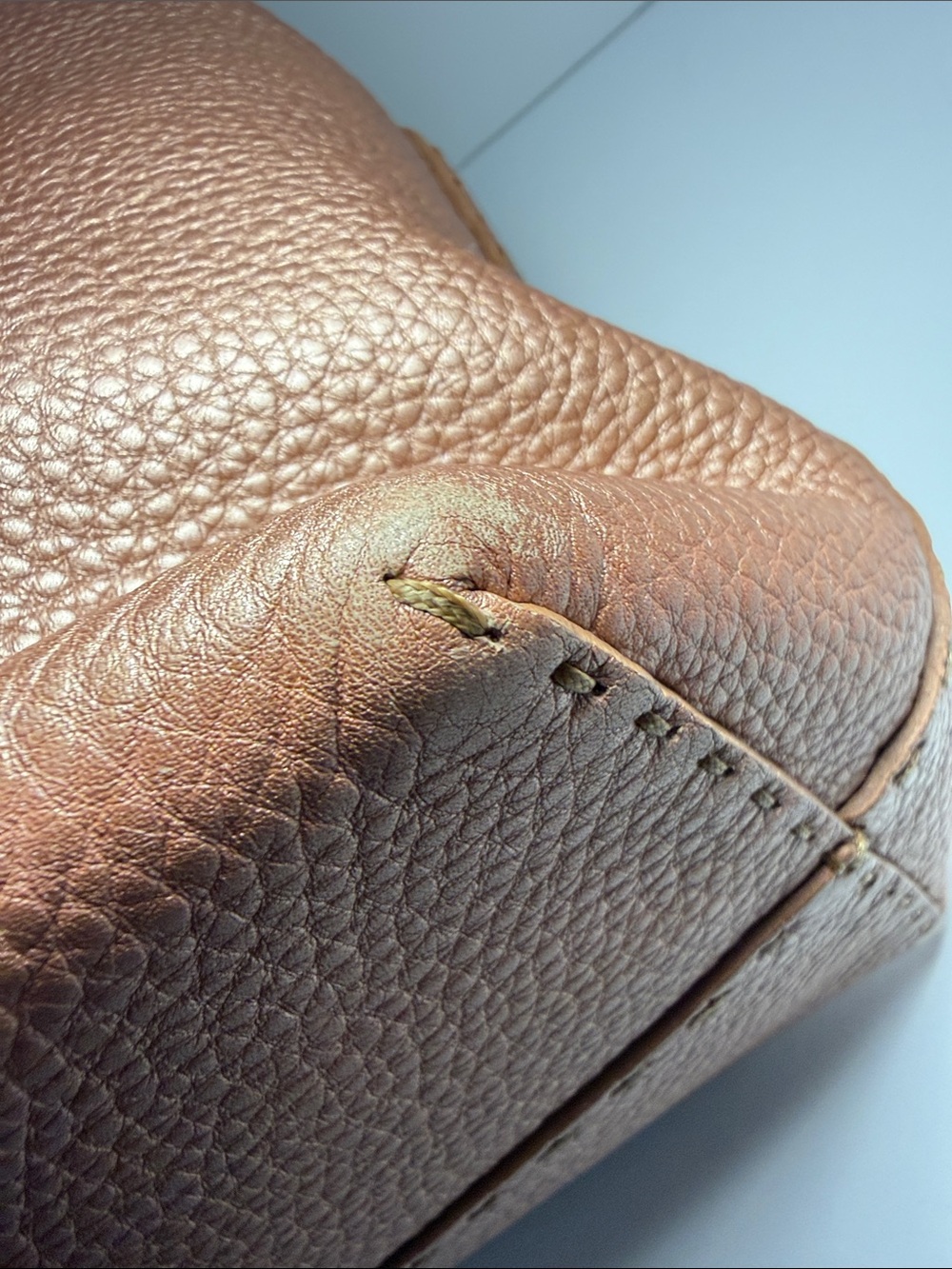 Fendi Selleria Metallic Rose Gold Leather Tote - Picture 8 of 14